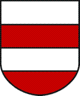 Fasc� d'argent et de gueules de quatre pi�ces.
