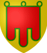 D'or au gonfanon de gueules frang� de sinople