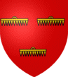 De gueules � trois t�tes de rateaux d'or pos�s 2 et 1