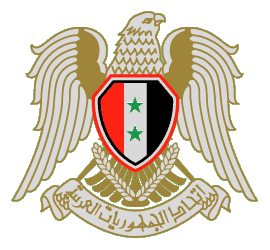 Tierc� en pal, de gueules plain, d'argent � deux �toiles de sinople, et de sable plain, l'�cu pos� sur une aigle 
d'or