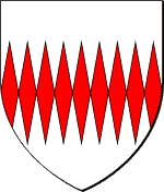 D'argent, � la fasce de neuf fus�es de gueules