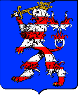 D'azur au lion band� d'argent et de gueules