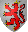 D'argent au lion de gueules, arm�, lampass� et couronn� d'or