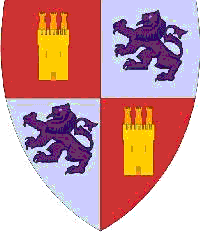 De gueules au ch�teau d'or ouvert et ajour� d'azur