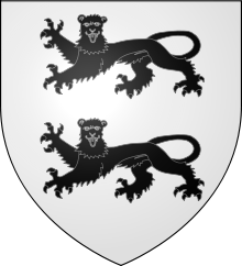 D'argent � deux l�opards de sable lampass�s de gueules passant l'un sur l'autre.