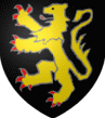 De sable, au lion d'or, arm� et lampass� de gueules