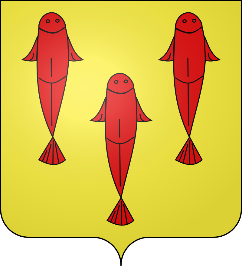 D'or � trois chabots de gueule pos�s en 2 et 1