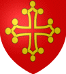 De gueules � la croix cl�ch�e, vid�e et pommet�e de douze pi�ces d'or