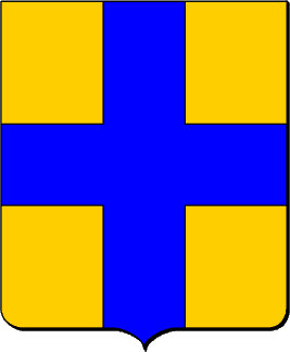D'or, � la croix d'azur