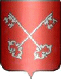 De gueules � deux cl�s de Saint Pierre d'argent pass�s en sautoir, les pannetons en haut
