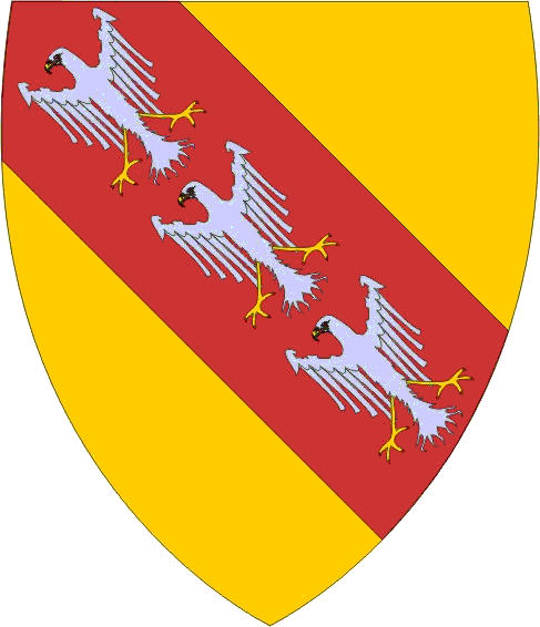 D'or � la bande de gueules charg�e de 3 al�rions d'argent