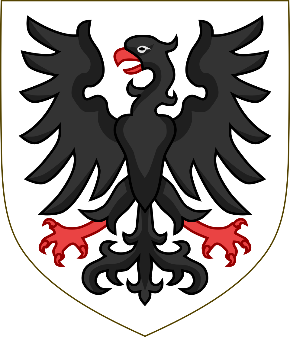 D'argent � l'aigle d�ploy� de sable, becqu�, arm�, moignonn� et lampass� de gueules